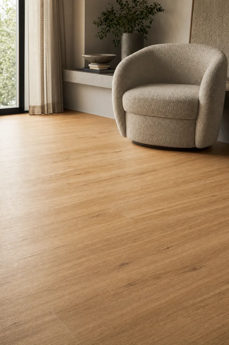 Finished vinyl plank in a sunlit Gold Coast home